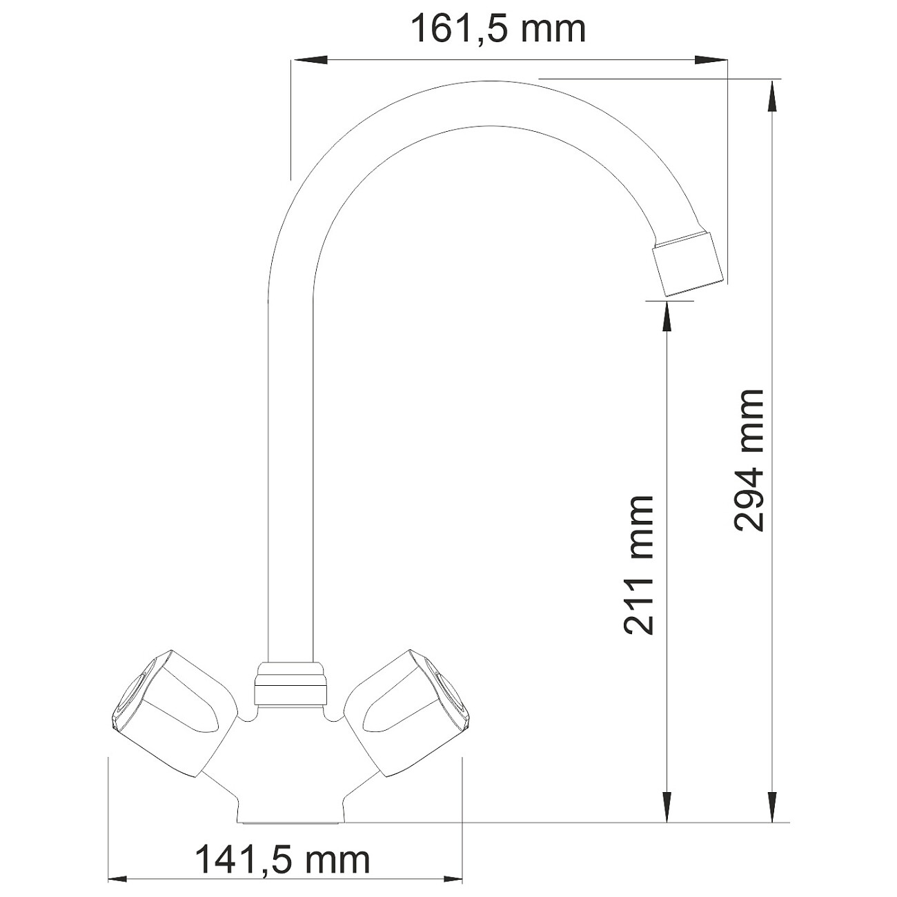 Смеситель для кухни из латуни хром Wasserkraft 2907 - изображение 11
