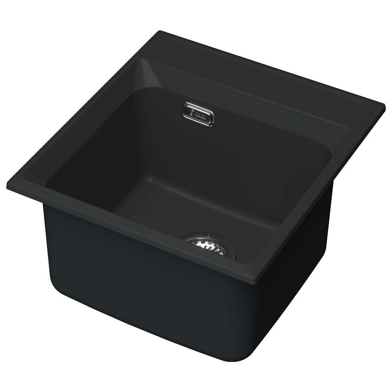 Мойка кухонная кварцевая квадратная 50х46 см черная Point "Мисти 46" - изображение 3