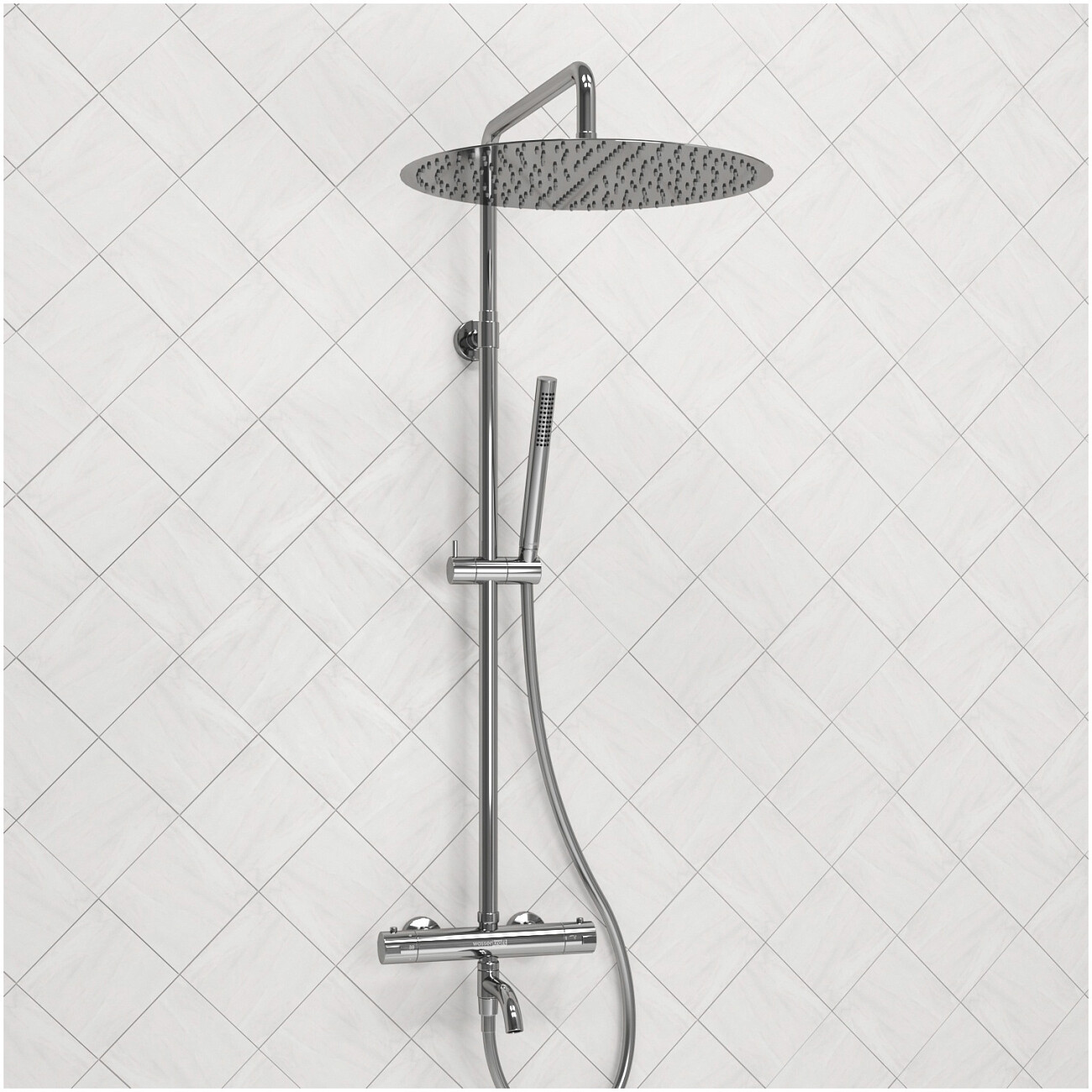 Душевой комплект с верхним душем и лейкой хром Wasserkraft A188.117.137.087.CH Thermo - изображение 2