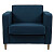 Кресло с мягкими подлокотниками сине-серое George