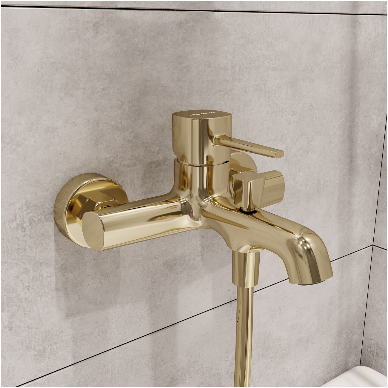 Смеситель для ванны с душем настенный золотой Stworki "Эстерсунд" S31100GG - изображение 5