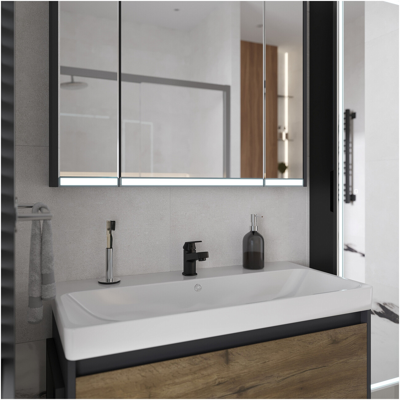 Смеситель для раковины черный Diwo "Смоленск" SM-02b - изображение 3