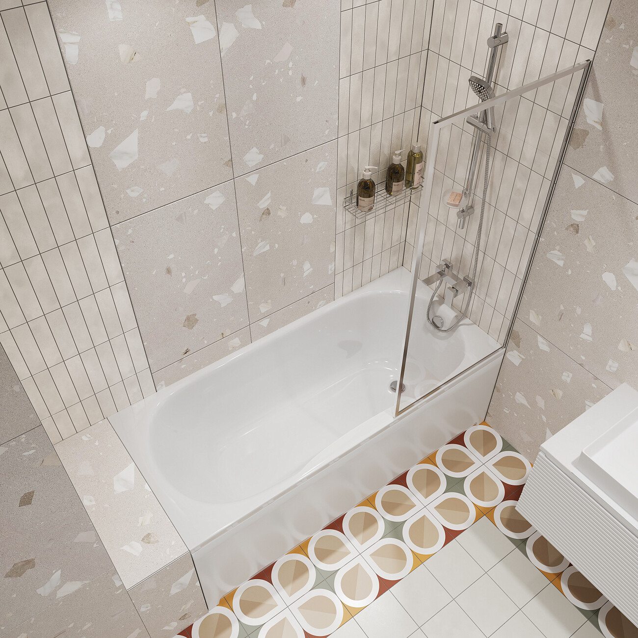 Душевая стойка с держателем и мыльницей хром Stworki "Хельсингборг" XE-06cr - изображение 4