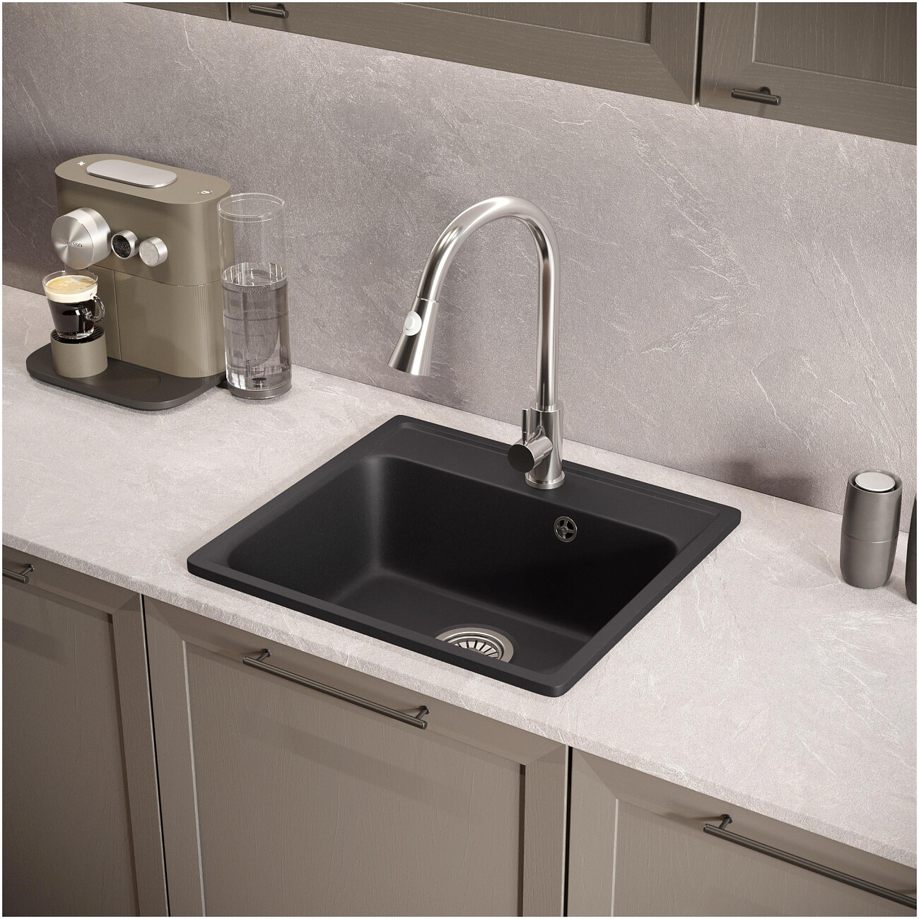 Смеситель для кухни латунный с выдвижным изливом сталь Domaci "Равенна" D99-120st - изображение 5