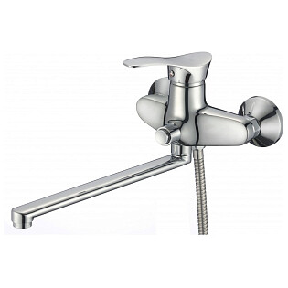 Смеситель для ванны с душевой лейкой и длинным изливом хром D-Lin D146405-5