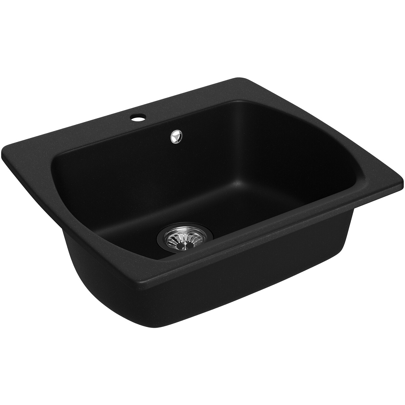 Мойка кухонная из искусственного гранита прямоугольная 53,5х61 см черная Domaci "Верона" 60-53 - изображение 5