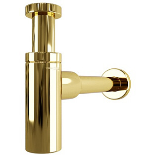 Сифон для раковины латунный глянцевое золото Wasserkraft A173