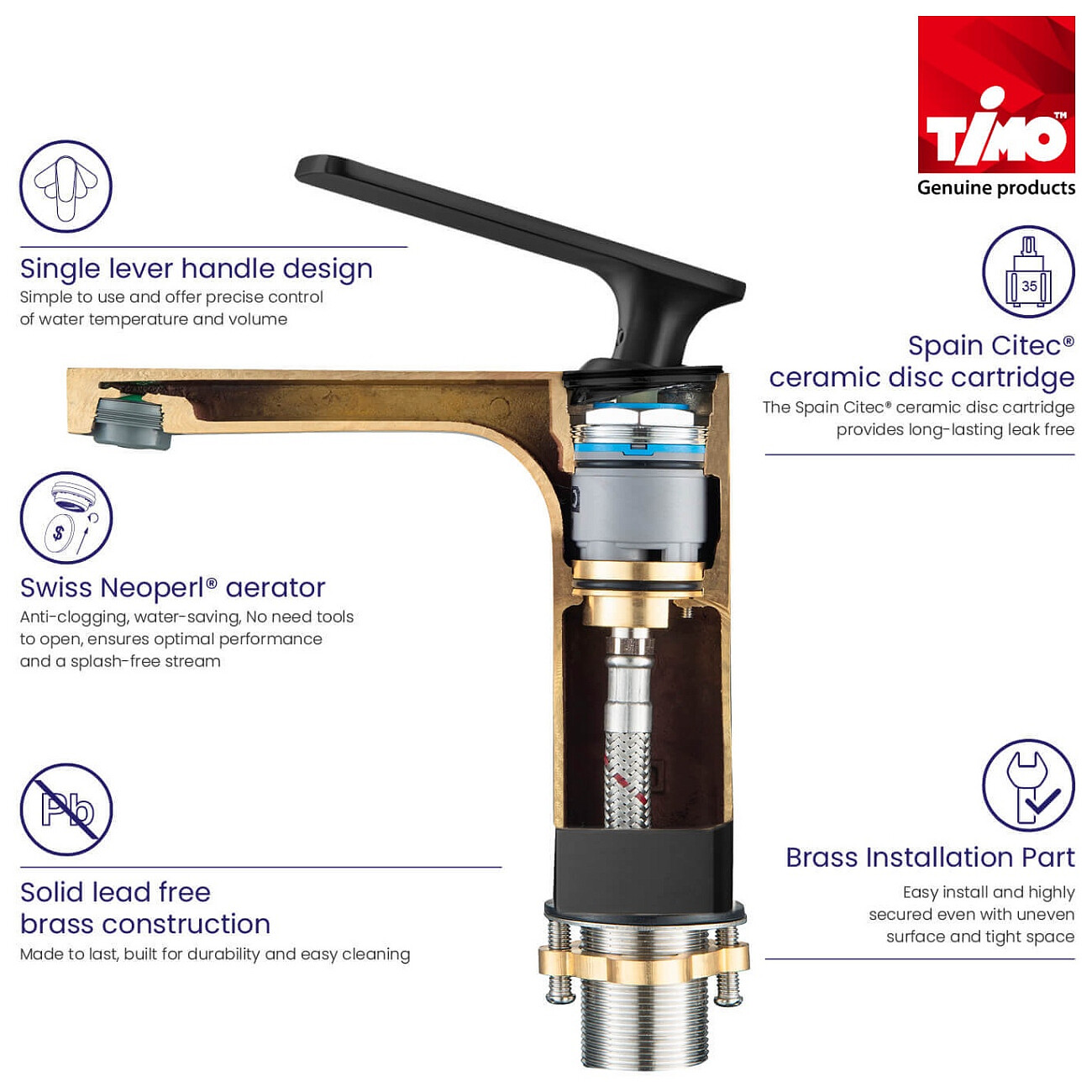 Гигиенический душ со смесителем черный Timo Torne 4360-03G - изображение 4