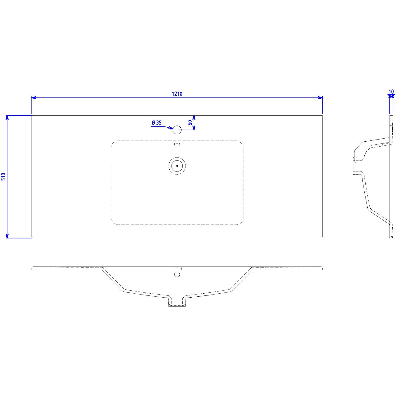Раковина мебельная стеклянная 120 см серая Stworki "Вестфолл" - изображение 2