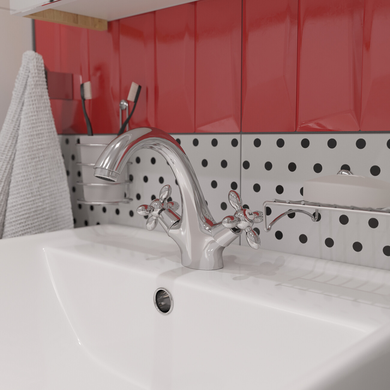 Смеситель для раковины двухвентильный хром Diwo "Сочи" SO-01cr - изображение 6