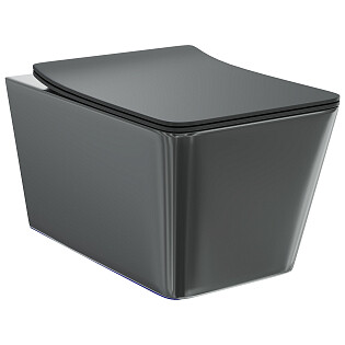 Унитаз подвесной безободковый с сиденьем черный Creto Logan L2 1002-002-L2BLMAT