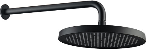 Лейка для верхнего душа круглая с настенным кронштейном 26 см черная Aquatek AQ2080MB