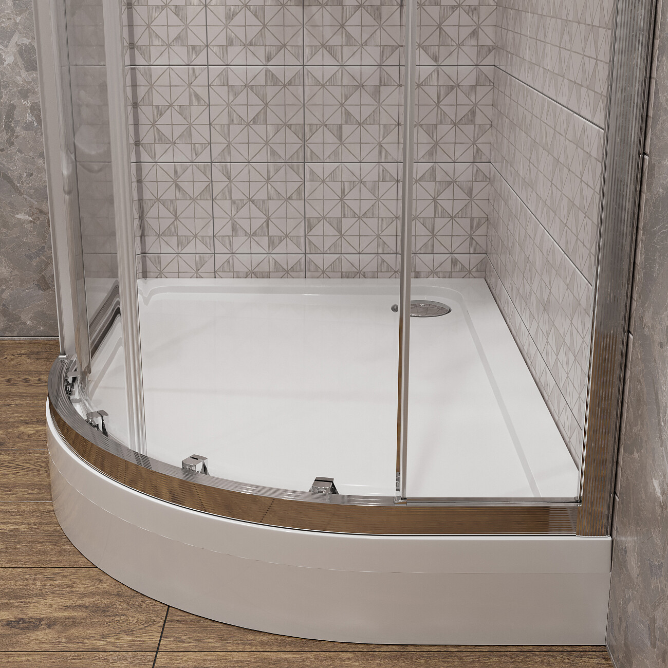 Поддон для душа акриловый с сифоном 120x80 см белый Stworki "Хельсинки" L XEП0069 - изображение 3