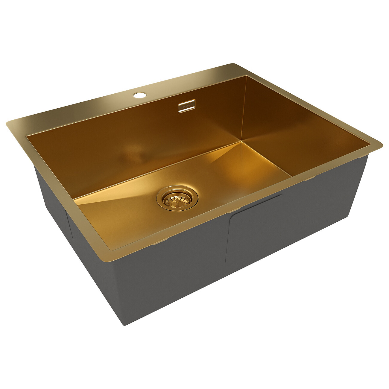 Кухонная мойка из нержавеющей стали 50х60 см брашированное золото Reflexion Iseo RX2260GD - изображение 4