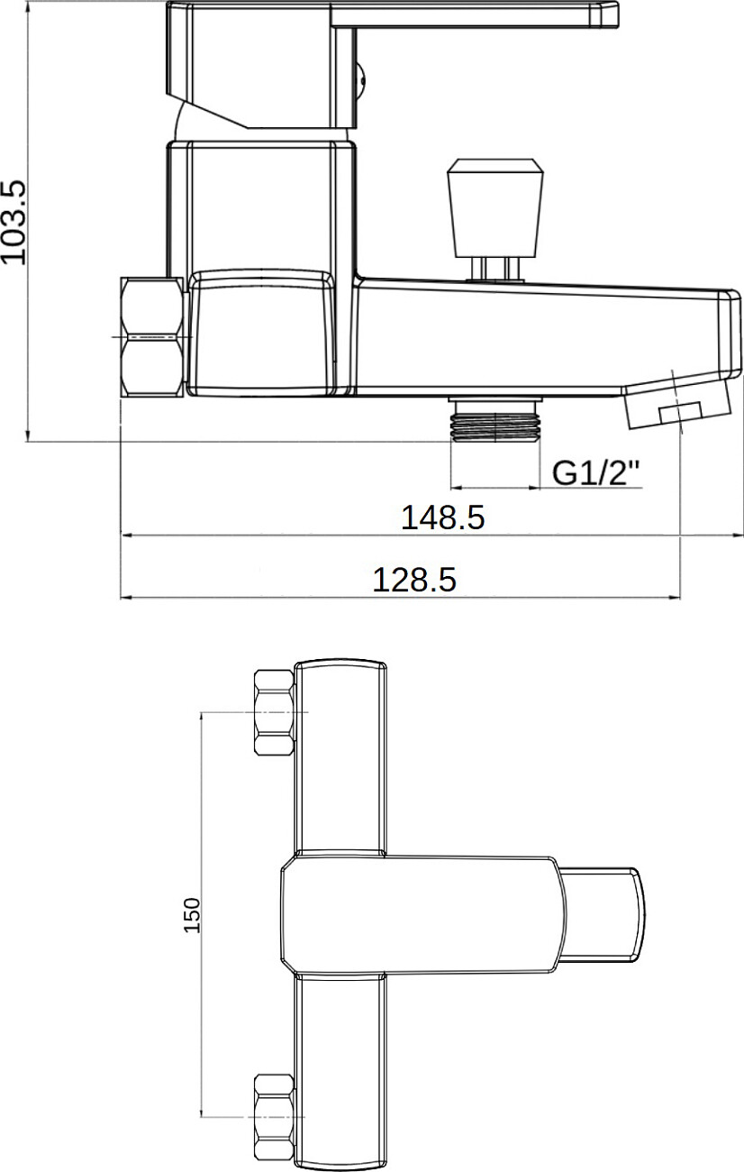 Смеситель для ванны с душем хром Diwo "Суздаль" SU-02cr - изображение 2