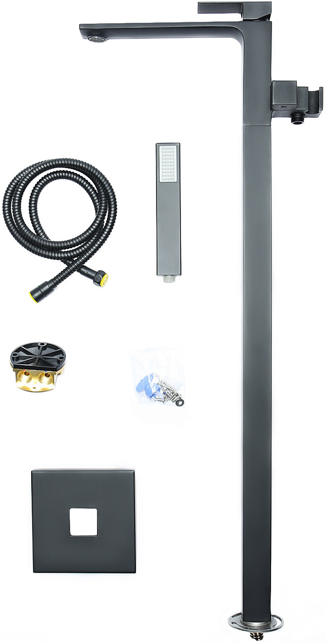 Напольный смеситель для ванны черный Stworki "Карлстад" KAS-05b - изображение 9