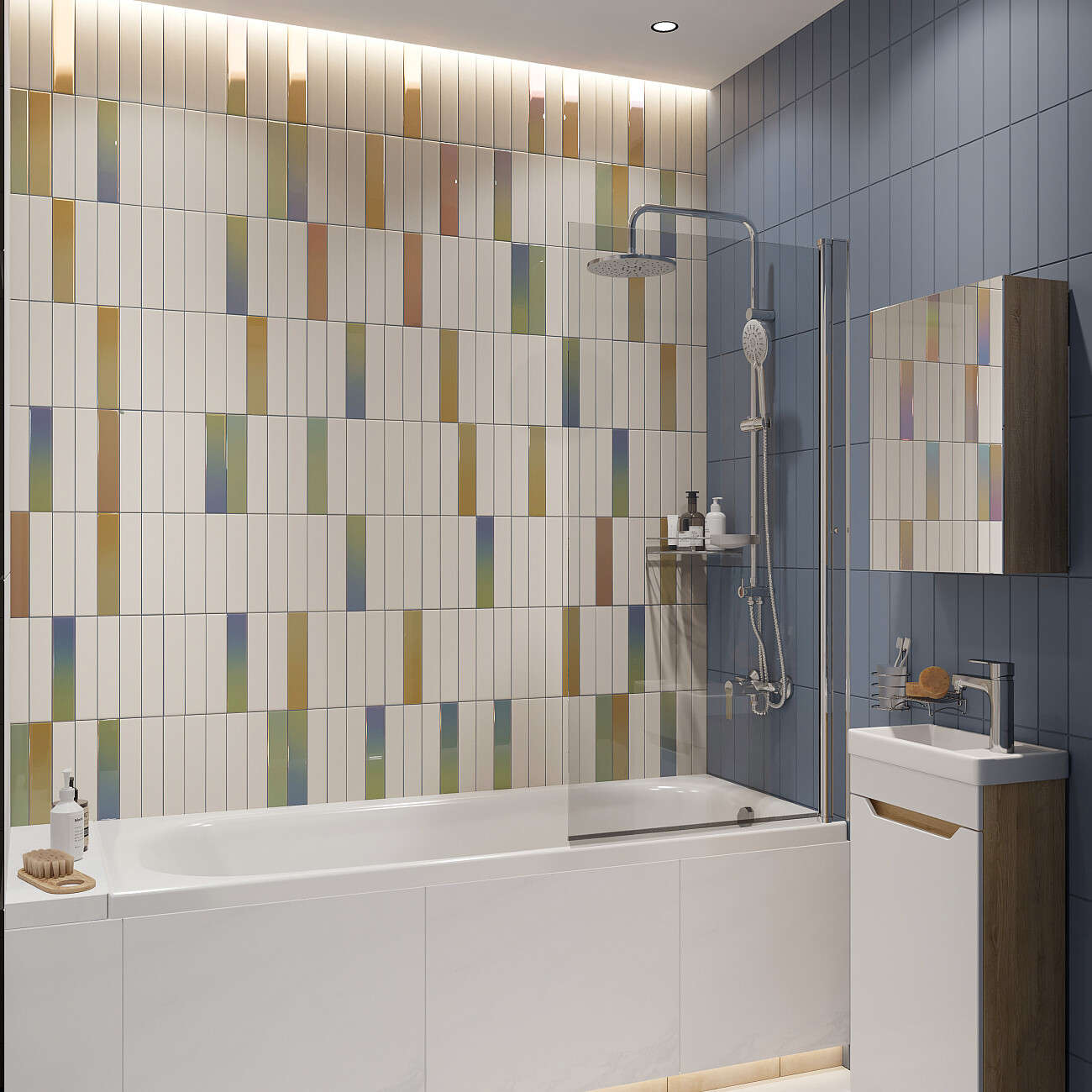 Душевая стойка с верхним душем и мыльницей хром Stworki "Ноттвиль" NO-08cr - изображение 8