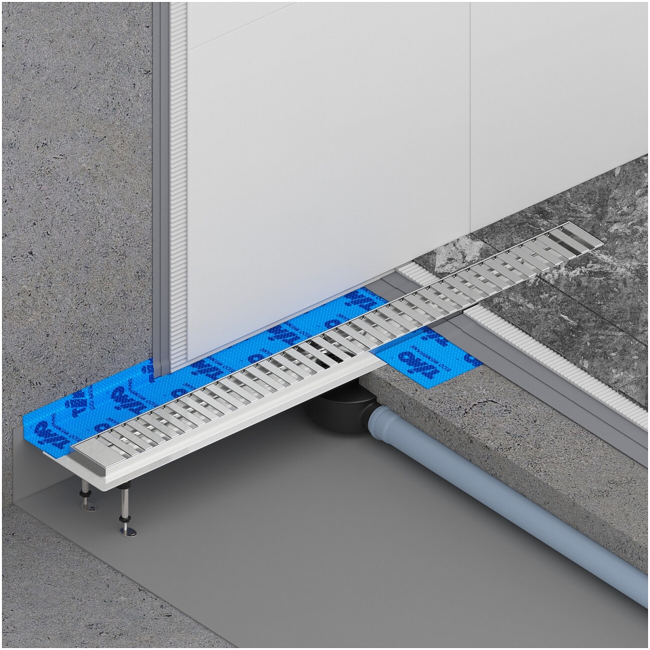 Душевой лоток с вставкой "lines" хром Timo Drain System 800 - изображение 4