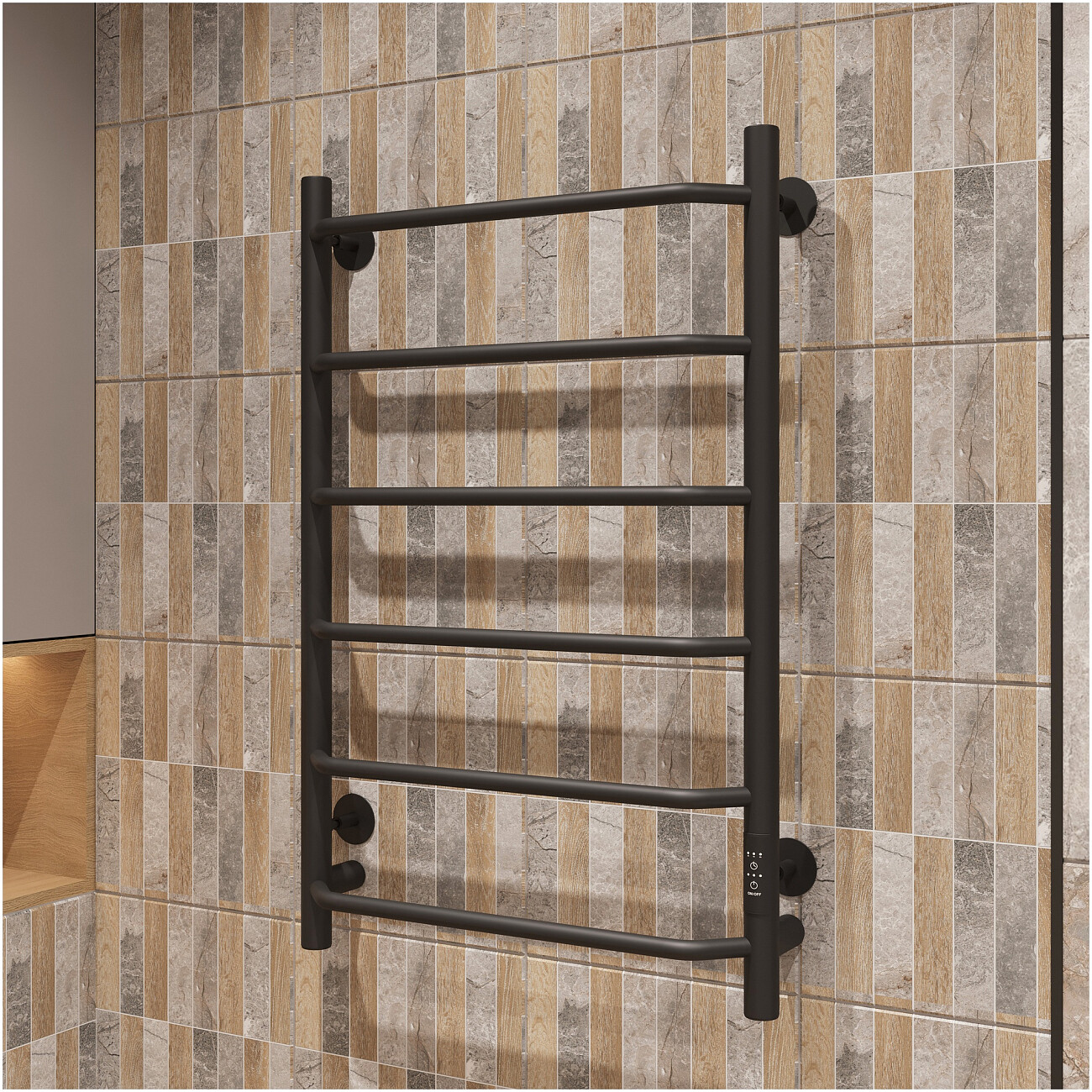 Полотенцесушитель электрический 80х50 см черный Ewrika "Сафо" FT - изображение 4