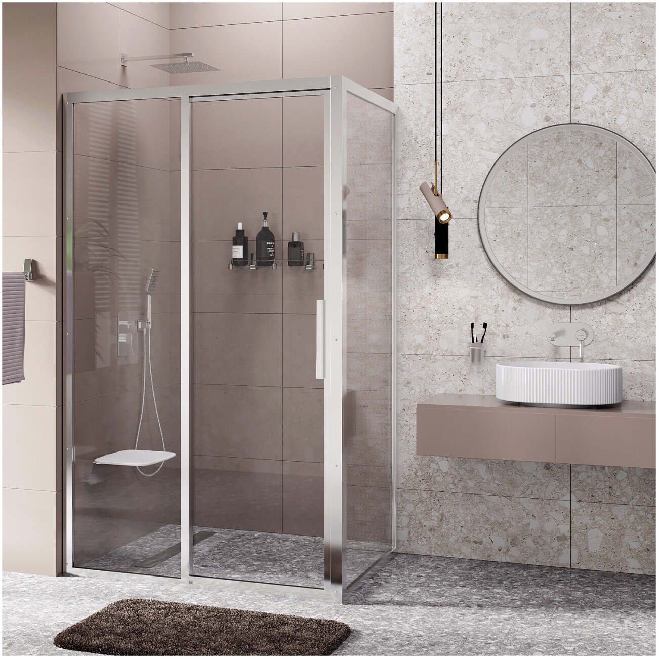 Душевой уголок прямоугольный левый 120х90 см хром Wasserkraft Lopau 32S07L - изображение 2