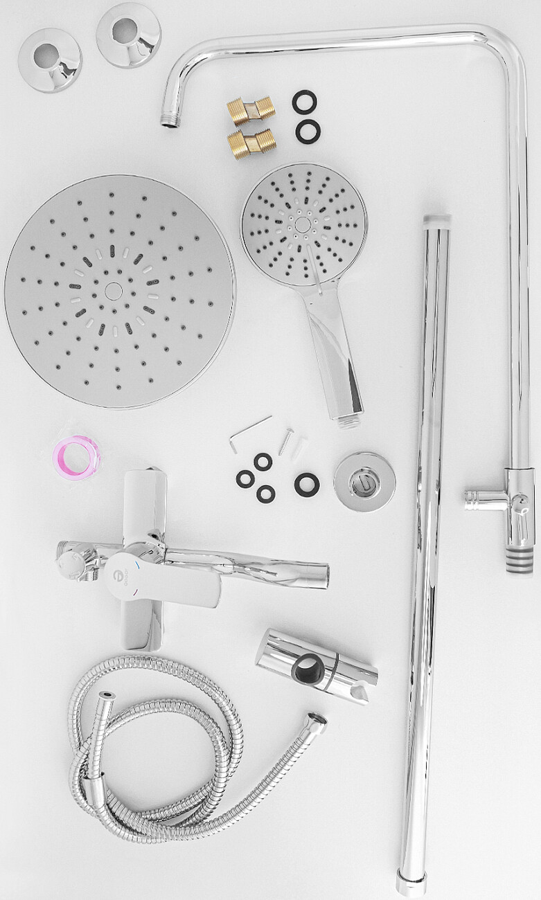 Душевая стойка с верхним душем и смесителем хром Stworki "Брамминг" BR-03cr - изображение 8