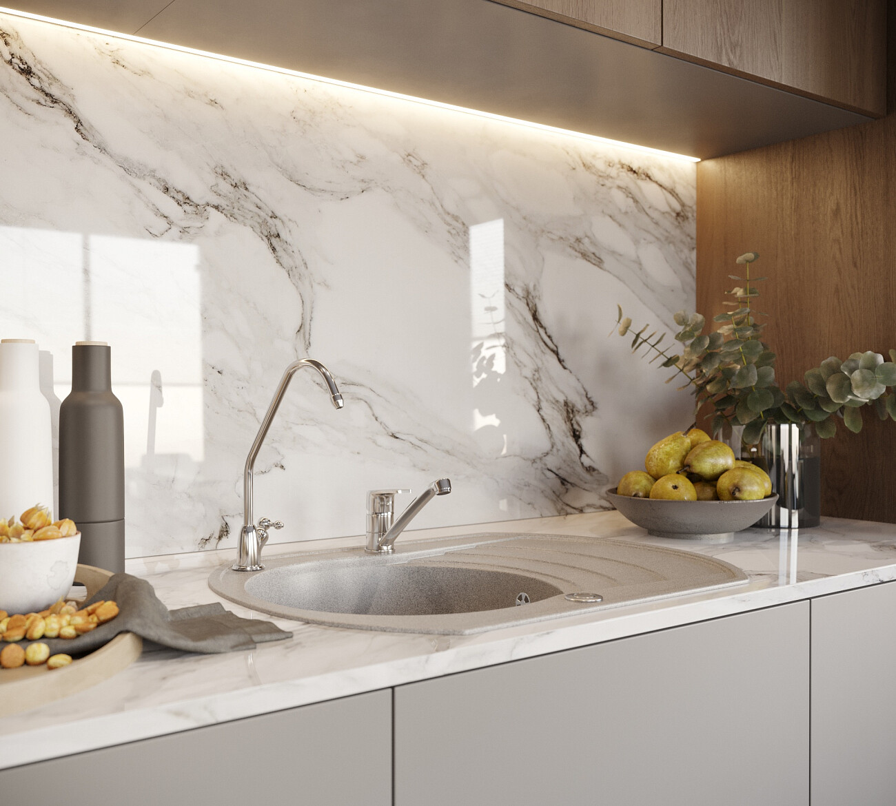 Мойка кухонная серая Domaci "Бьелла" DMC-65-310 - изображение 4