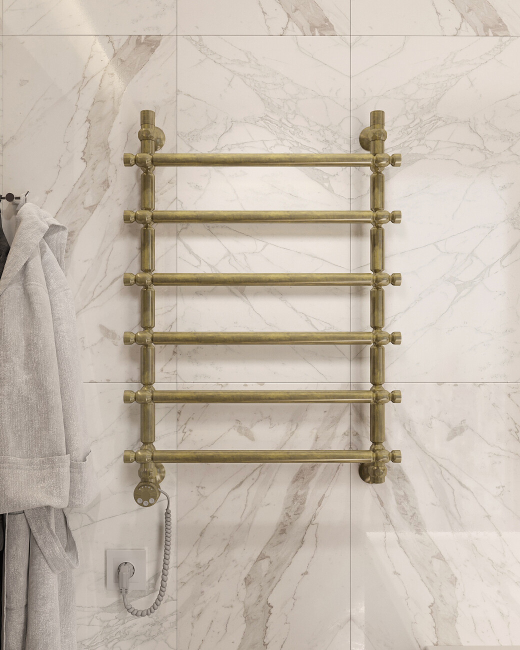 Полотенцесушитель электрический 80х50 см состаренная бронза Ewrika "Медея" B3 4656754410303 - изображение 5