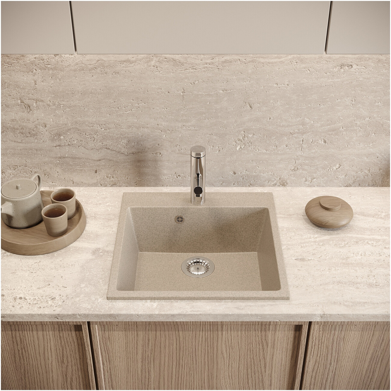 Мойка кухонная песочная Domaci "Болонья" М-42-004 - изображение 7