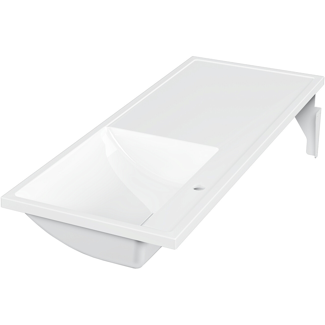 Раковина на стиральную машину со столешницей слева 50х110 см белая Stworki "Флом" SFnS1100R - изображение 9