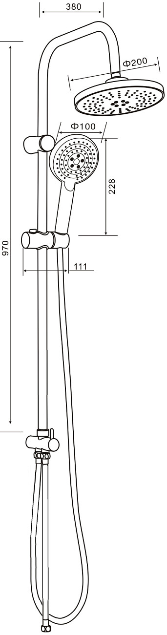 Душевая стойка с верхним душем и держателем белая Stworki "Эстерсунд" ES-09w - изображение 8