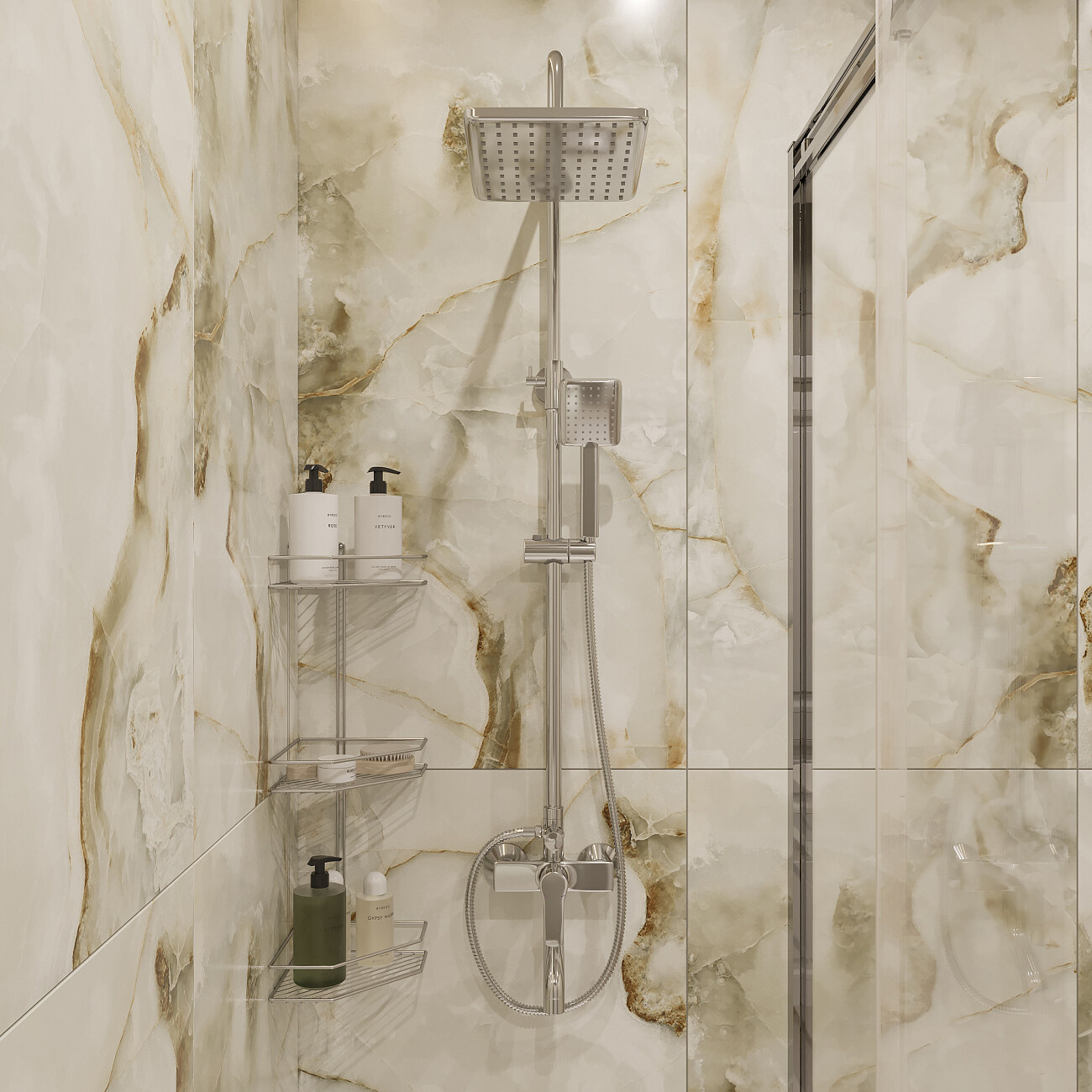 Душевая стойка с верхним душем хром Stworki "Гётеборг" GE-03cr - изображение 6