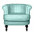 Кресло маленькое с низкой спинкой светло-голубое Charlotte Bronte