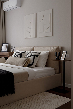 Кровать  двуспальная с подъемным механизмом и ящиком для белья 160х200 кремовая Эстетика