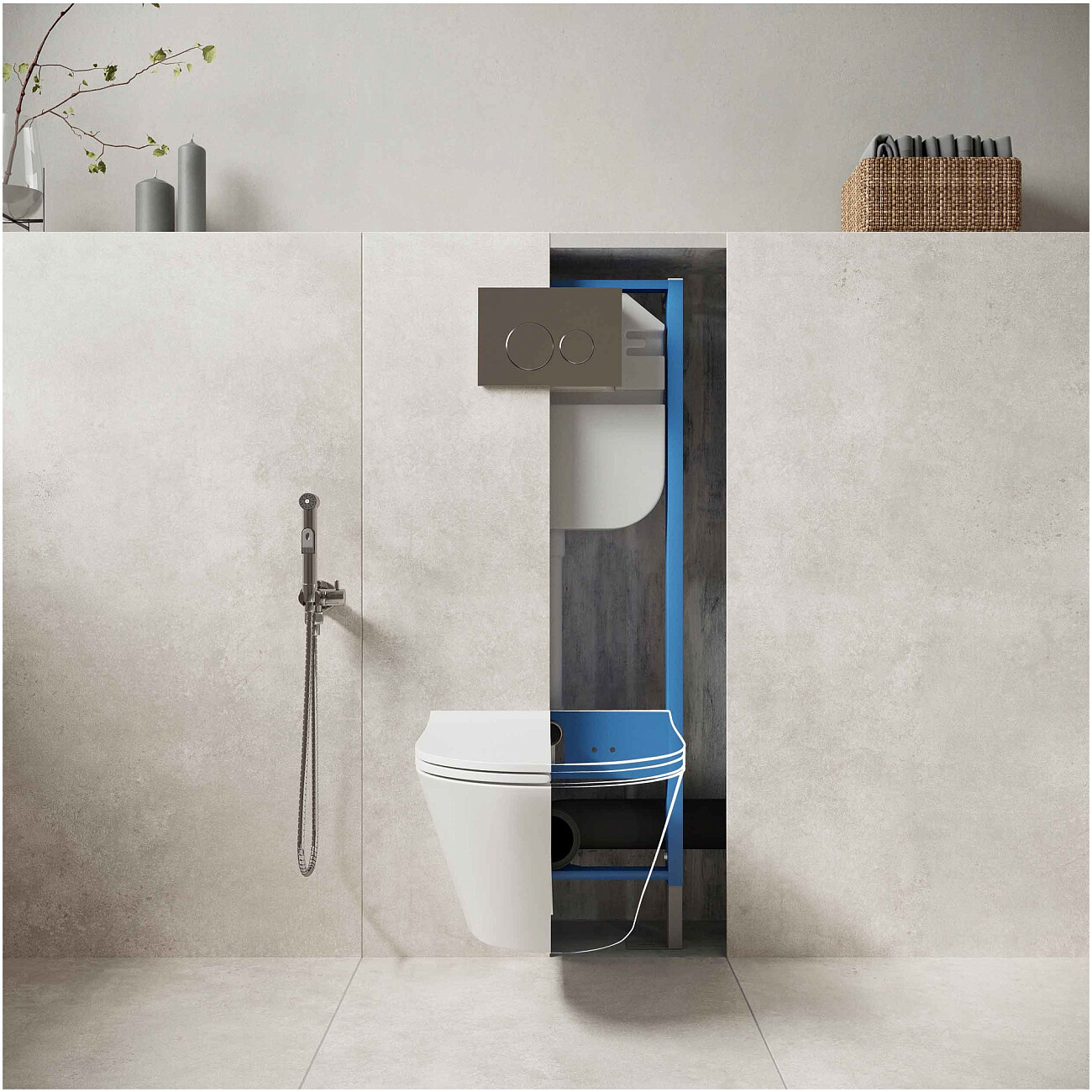 Унитаз подвесной белый Bocchi Parma 1417-001-0129 с инсталляцией Creto Standart 1.0 INST-CR-1.0 - изображение 8