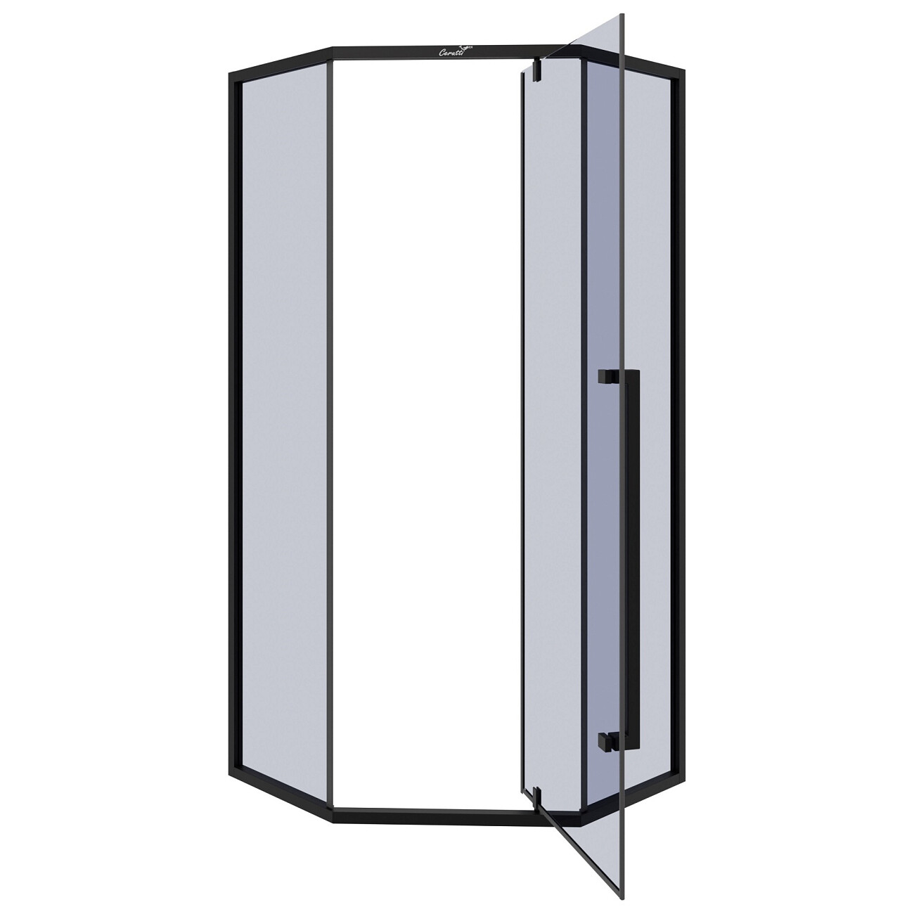 Душевой уголок пятиугольный 90x90 см черный матовый Cerutti SPA C3AB - изображение 3