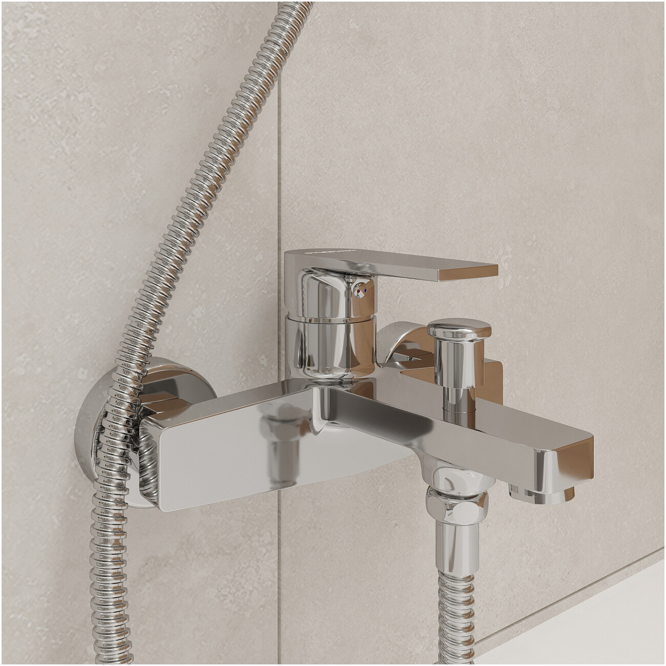 Смеситель для ванны с душем настенный хром Stworki "Берген" S21100CR - изображение 5