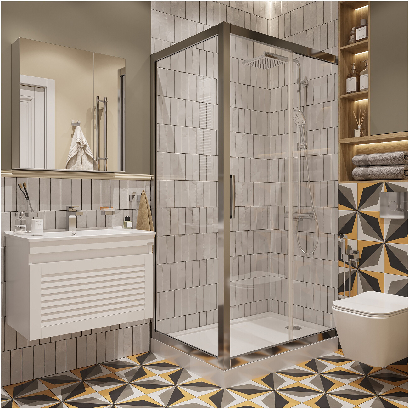 Душевой уголок 120х80 см хром глянец, прозрачное стекло Stworki "Эстерсунд" - изображение 4