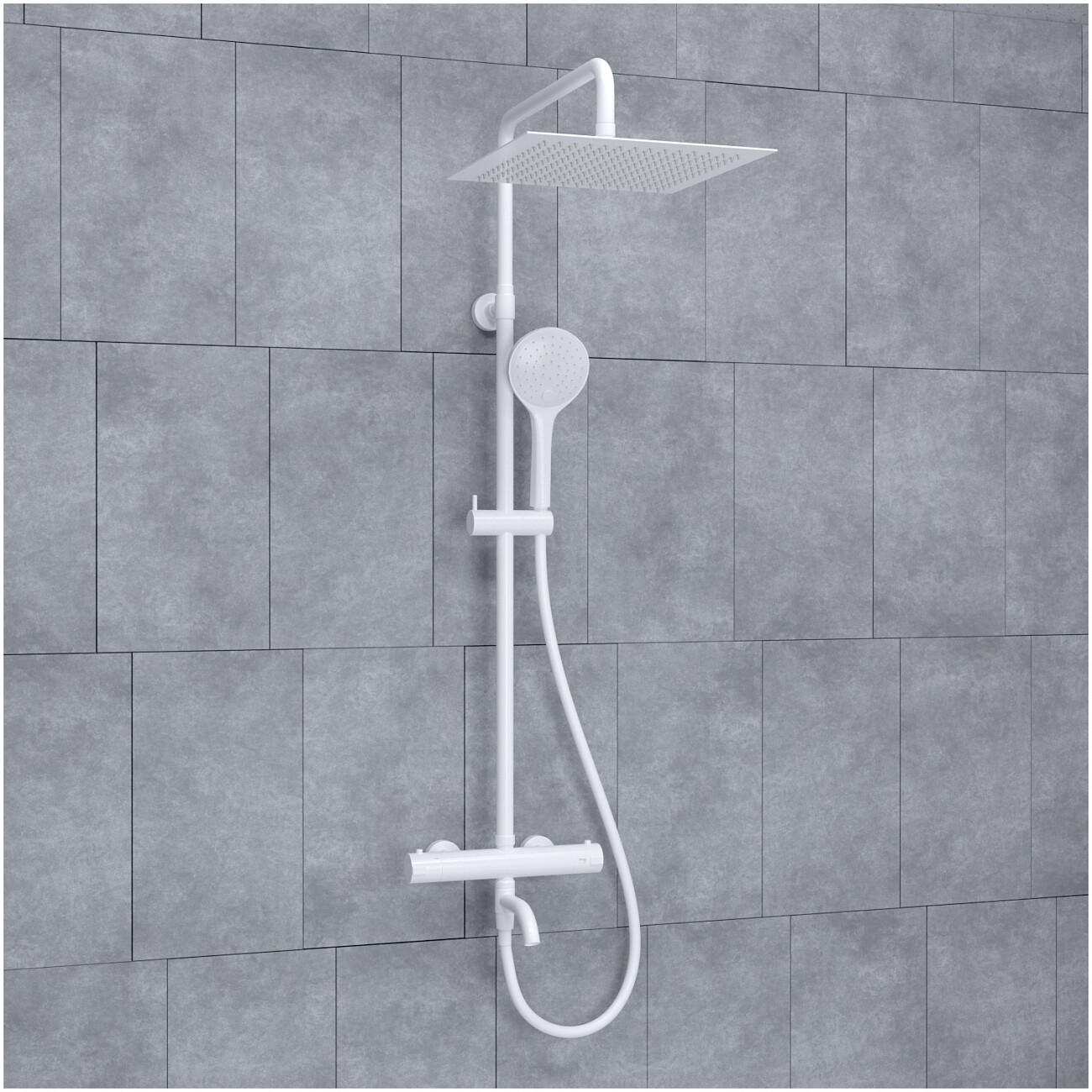 Душевой комплект с верхним душем и лейкой белый Wasserkraft A188.163.155.WM Thermo - изображение 2