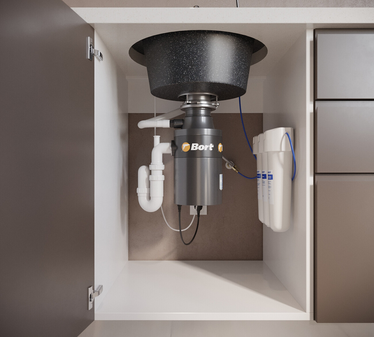 Мойка кухонная черная Domaci "Бьелла" DMC-05-308 - изображение 8