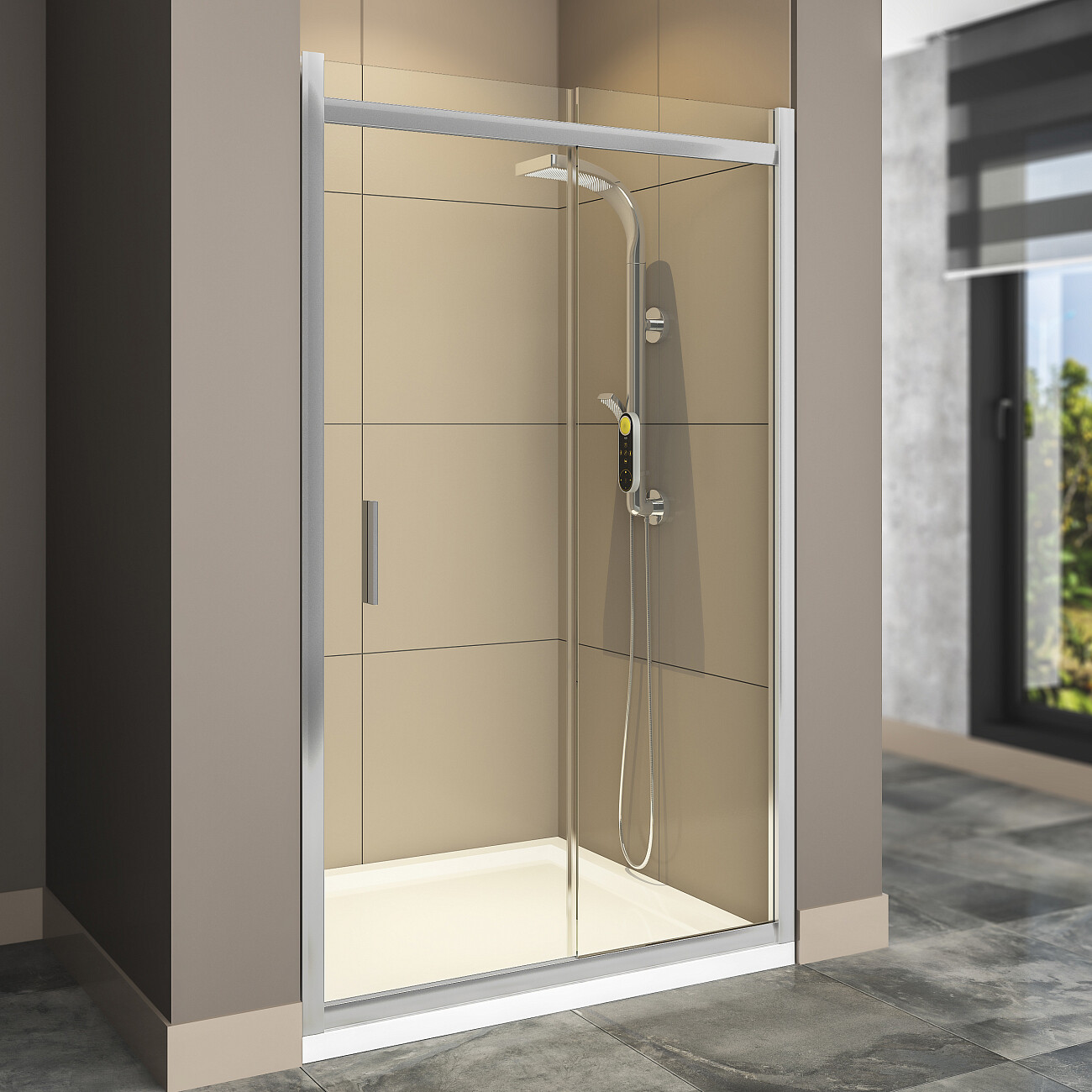 Душевая дверь в нишу раздвижная стеклянная 130 см хром Artemis Agave 110 6.915.000.0110.130.10.88 - изображение 3