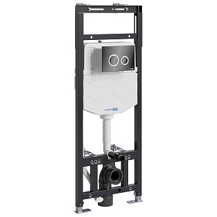 Инсталляция для унитаза с кнопкой смыва черный глянец Wasserkraft Alme 15TLT.010.ME.PB01