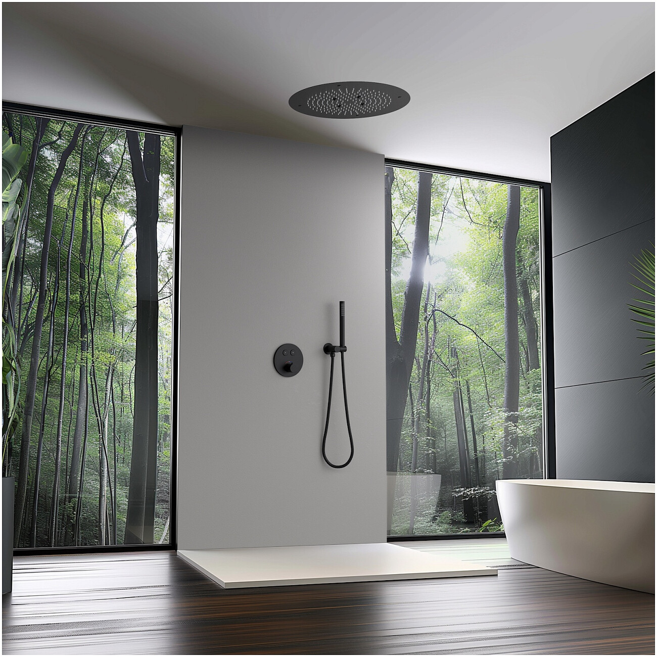 Душевая система встроенная с термостатом черная Timo Saona SX-2370-03SM - изображение 2