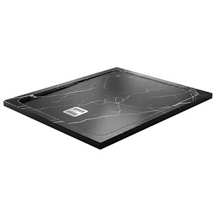 Душевой поддон из искусственного камня 100х120 см черный мрамор Wasserkraft Neime 19T10
