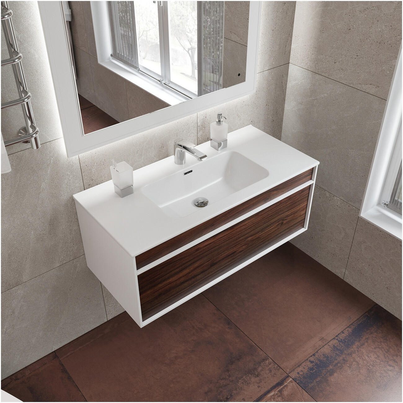 Раковина мебельная фаянсовая 100 см белая Stworki "Вестервик" - изображение 3