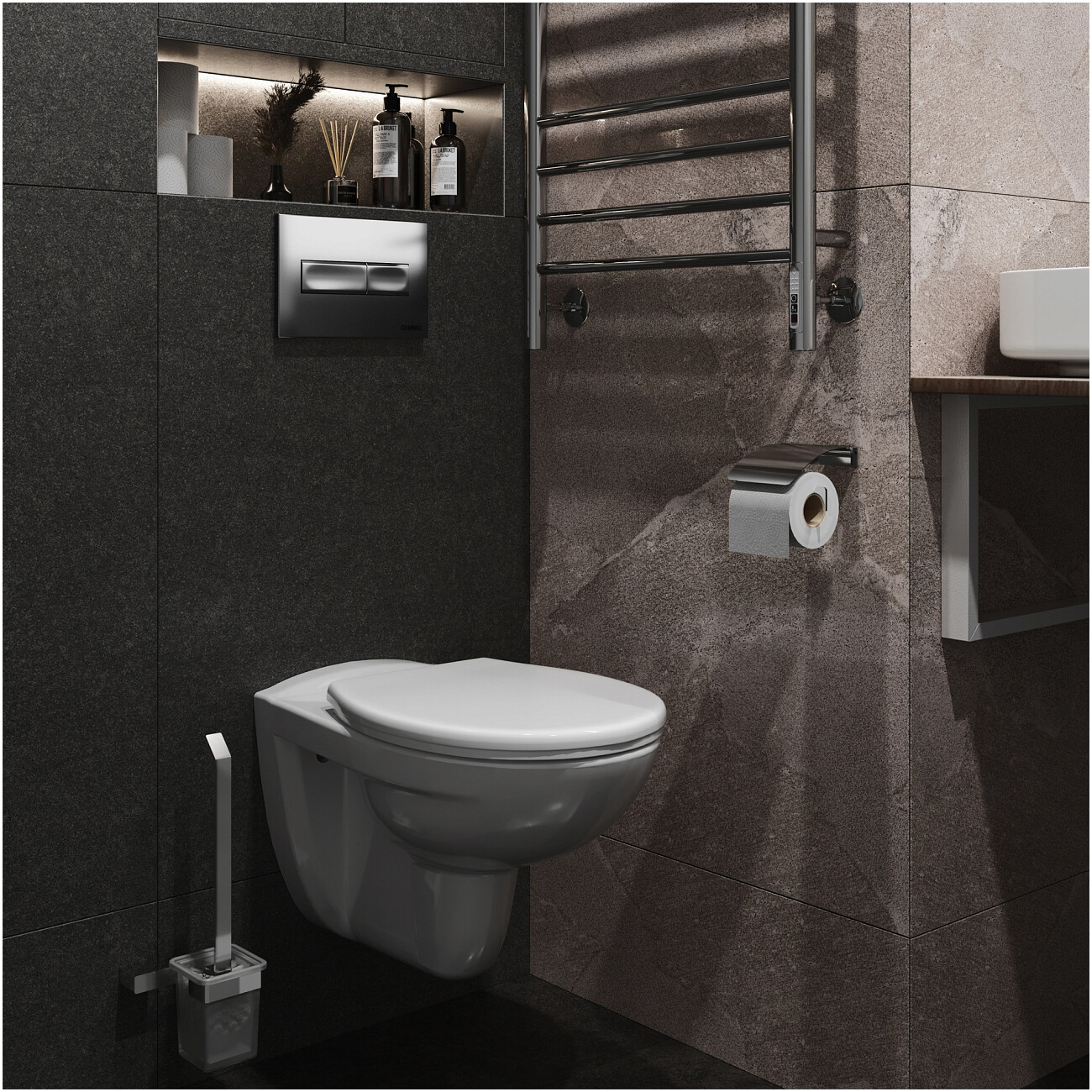 Инсталляция для унитаза с кнопкой смыва хром Diwo 4501.7322 - изображение 9