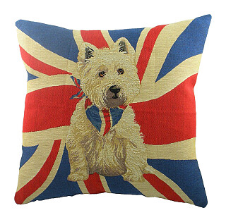 Подушка с фото белого терьера Jack Westie