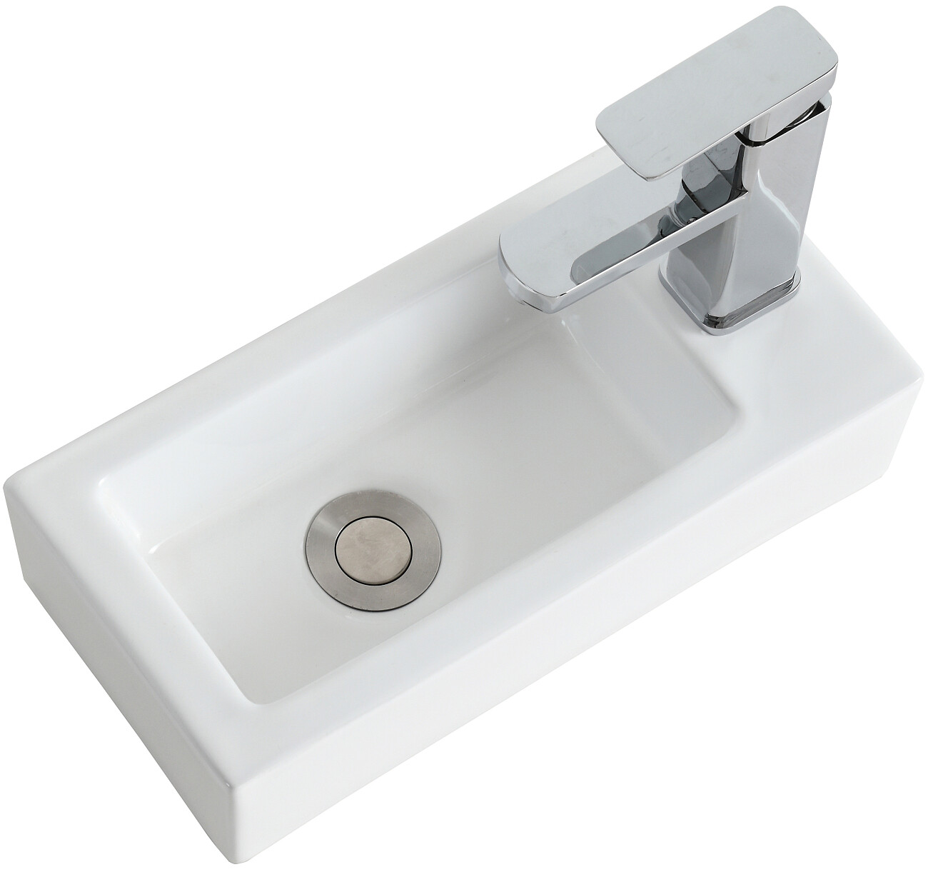 Рукомойник подвесной фарфоровый прямоугольный 19х37 см белый Stworki "Нарвик" NR-01rn - изображение 4