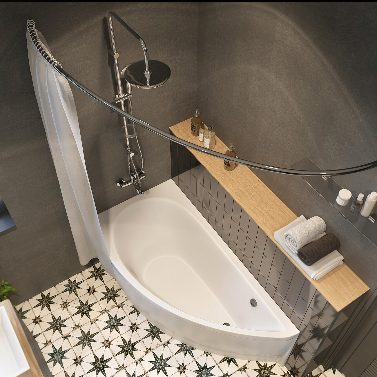 Ванна акриловая угловая с каркасом 150х75 см белая Stworki "Лунд" L LU15075L, R15075LR - изображение 5