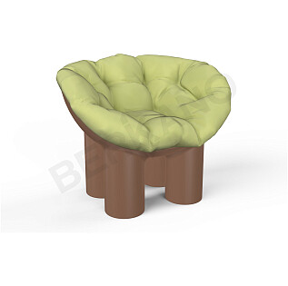 Кресло детское с подушкой коричневое, зеленое Slon Kids