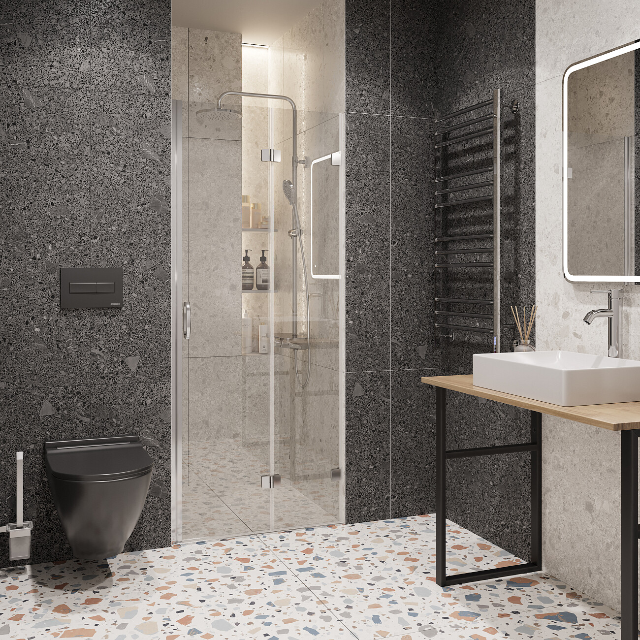 Душевая дверь стеклянная правая 90х190 см хром, прозрачная Artemis Ares 6.985.000.0150.090.10.88 - изображение 5